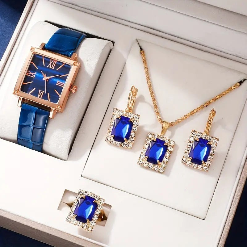 Elegant Diamond Watch Set – 4-delad samling
