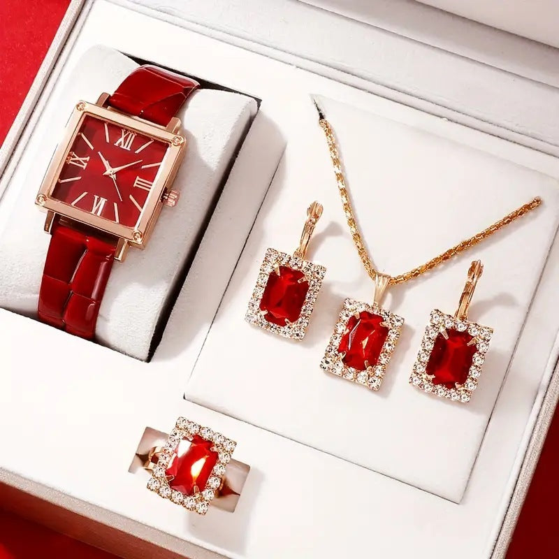 Elegant Diamond Watch Set – 4-delad samling