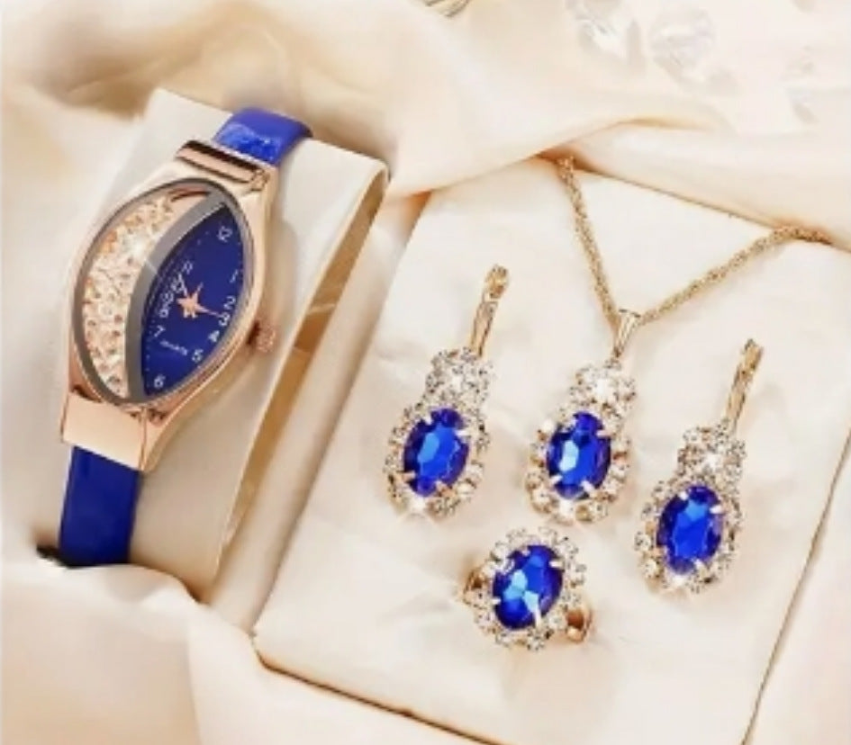 Elegant Diamond Watch Set – 4-delad samling