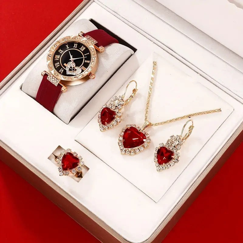 Elegant Diamond Watch Set – 4-delad samling
